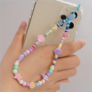 Link Chain Beaded Mobile Phone Rope Unisex Keychain Lanyard Shell Soft Ceramic Strap Cord Drop Delivery 2021 Jewelry Bracelets Carsho Dhlp5