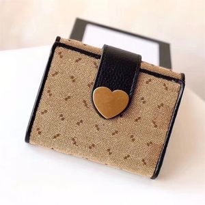 Retro Love Buckle Wallets Double Letter Designer Woven Purse Interior Compartment Card Holder Coin Bag