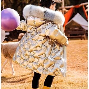 Down Coat Russian Young Girls Warm Coat Winter Parkas Outerwear Teenager Outfit Children Kid Girls Fur Hooded Jacket for 6 8 10 12 14Years 221007