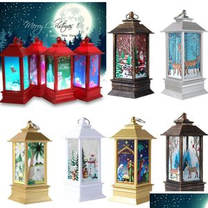 Christmas Decorations 2021 Christmas Candle Lantern Xmas Hanging Lamp Ornaments Decoration Santa Claus Snowman Nativity Led Bdesybag Dhscx