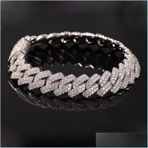 Cadeia de link Cadeia personalizada Bling Diamond diamante masculino Chain Link Chain Bracelet Iced Out