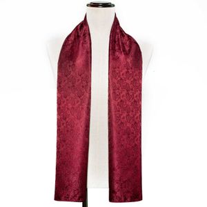 Szaliki moda czerwona mężczyzna szalik jacquard paisley jedwabny szalik jesienne zimowe swobodne garnitur koszulę szal szalik 160x50 cm Barry. Wang L221006