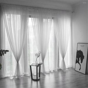 Vorhang aus reinweißem Tüll, transparente Vorhänge für Wohnzimmer, Küche, Fenster, kleine Voile-Schlafzimmer-Vorhänge