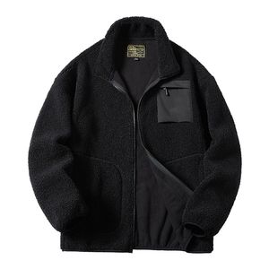 Herrjackor unisex lamm ull neddy kappa män kvinnor kashmir fleece jacka tonåring par varma kläder pojke flickor varsity techwear vår 221006