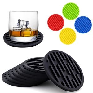 10cm Thick Silicone Coaster Round Heat-resistant Coffee Beverage Hot Water Insulation Mat Non-slip Soft Rubber Kitchen Coaster RRE14750