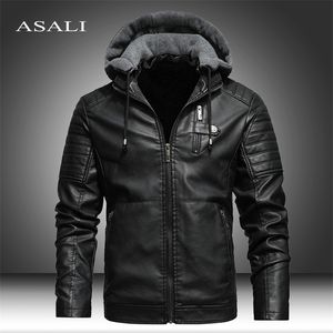 Men's Leather Faux Winter Jackets Coat Motorcylce Casual Fleece Thicken Motorcycle PU Jacket Biker Warm Brand Clothing 221007