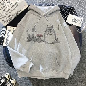 Women's Hoodies Sweatshirts Japanese Anime Cartoon Totoro Hoodie Women Kawaii Hoodeis Miyazaki Hayao Studio GhibliHarajuku grey Sweatshirts Unisex 221007