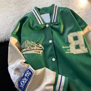 Herrjackor Spring American Letter Brodery Jackets Coat Men Y2K Street Retro Baseball Uniform Par Lossa All-Match Jacket 221007