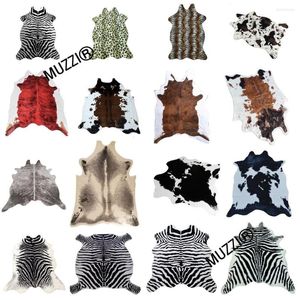 Mattor 2022 Fashion Zebra/Cow Printed Carpet Velvet Imitation Leather Rugs Cowhide Animal Skins Natural Shape Decoration Mats