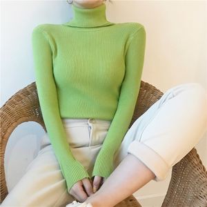 Женские трикотажные трикотаж Tees Movokaka Basic Turtleneck Женский свитер осень зимний повседневный с длинными рукавами.