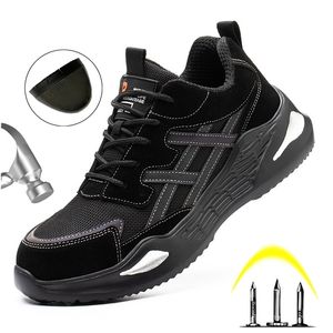 Boots Waliantile Light Weight Mesh Mesh Safety Shoes for Men Steel Toe Toe Prooture Proof Proof Thereglible Work Sneakers 221007