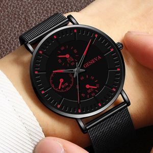 Zegarek 2022 Modne zegarki dla mężczyzn kwarcowy zegarek męski Business Paisure Parecity ze stali nierdzewnej Pasek Siatkowy RELOJ HOMBRE