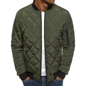 Men's Jackets Winter Coat Jacket Windproof Fashion Collar Spring Autumn Casual Solid Color Quilted Warm Zipper S-3XL 221007