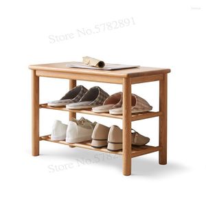 Clothing Storage Solid Wood Shoe Bench Nordic Oak Household Door Trial Modern Minimalist Stool