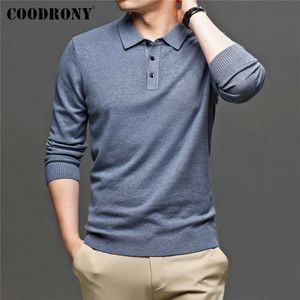 Sweaters COODRONY Brand Autumn Winter New Arrivals Soft Knitwear Jerseys Pure Color Turn-down Collar Sweater Pullover Men Clothing C1314 Y2210