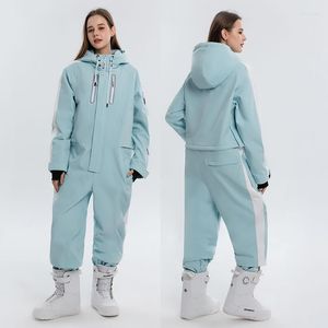 Kardyty narciarskie Kobiety One Piece Jumpsuits Kołysy Zimowe wiatrakowe izolowane snowboardowe garnitur Wodoodporne snowwsy do sportu na śnieg