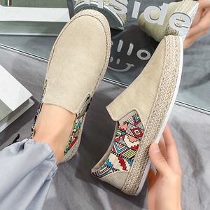 Dress Shoes Men's Summer Linen Breathable Casual Flats Mens Espadrilles Loafers Fashion Boy Canvas Fisherman Driving Footwear 221007