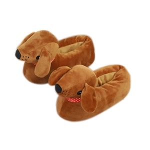 Pantoffeln Winter Frauenschuhe Cartoon Tier Pl￼sch niedliche braune Hund erwachsene Haushaltsbaumwolle warme nicht Slip Soals 221006