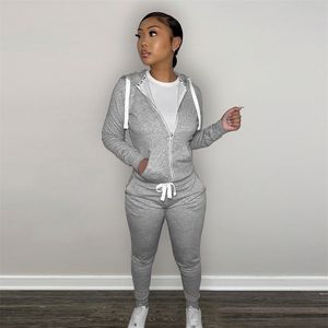 Kadınlar İki Parçalı Pantolon Y2K 2 Terzini Set Sıcak Venor Jogger Ter Kıyafetleri Kaplı Hoodie Sweatpants Tam Zip Spor Giyim Kış 221007