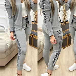 Kadınlar İki Parçalı Pantolon Kadın İki Parça Set Kıyafetleri Sonbahar Takip Fermuarı Top ve Pantolon Topluluğu Femme Jogging Casual Sport Suit Kış Toptan 221007