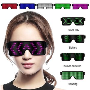 Sonstiges Event-Partyzubehör LED-Brille, leuchtende USB-Aufladung, Neonglas, leuchtendes Weihnachts-Blinklicht, leuchtende Sonnenbrille, Halloween EL 221007