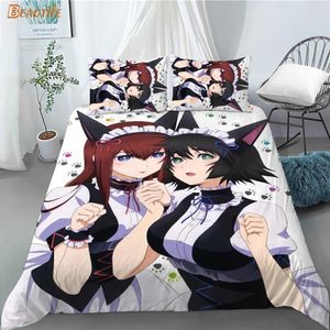 Set di biancheria da letto 3D Makise Kurisu Steins; Gate Set Copripiumino Biancheria da letto 180X220CM Consolatore con federa per bambini Home 1202