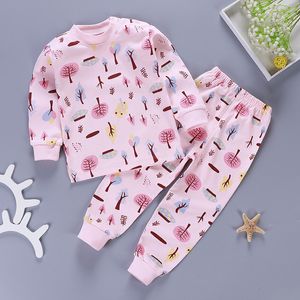 Completi di abbigliamento Vestiti per neonate Cotone Cartoon Ragazzi Tuta Camicia Pantaloni 2 pezzi Inverno infantile 221007