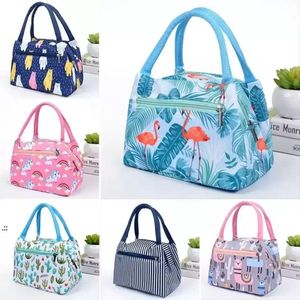 Storage Bags Fresh Cooler Portable Oxford Fabric Lunch Bag Food Insulated Reusable Picnic Bento Thermal Box Container Zipper Bag BBB16039