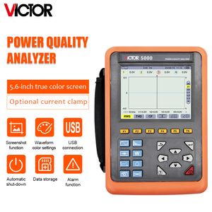 VICTOR5000 Power Quality Analyzer Large LCD Screen Display High Resolution Shock-Proof Shell StructureTrue RMS