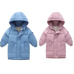 Down Coat 3-10Y Kids Children's Down Outerwear Winter Clothes Teen Boys Girls Cotton-Padded Parka Coats Thicken Warm Hooded Long Jackets 221007