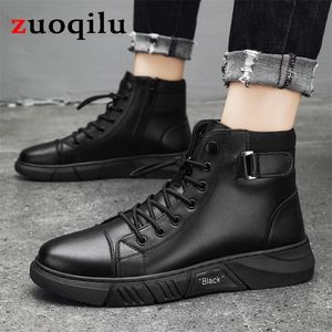 Boots british motorcycle boots men classic leather military ankle botas hombre outdoor casual sneakers wholesale 221007