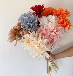 Dekorative Blumen, 80 cm, D12 cm, künstliche Blume, Dahlie, Epiphyllum, gebürstetes Tuch, große Hochzeitsdekoration, Blumenstrauß, Herstellungsmaterialien