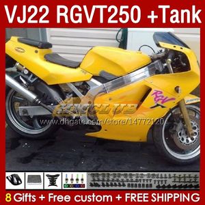 Fairings Tank för Suzuki RGV250 SAPC VJ22 RGVT250 RGV-250 VJ 22 1990 1991 1992 1993 1994 1995 1996 160no.104 RGV RGVT 250 CC RGVT-250 90 91 92 93 94 95 96 FAIRING GUL STOCK