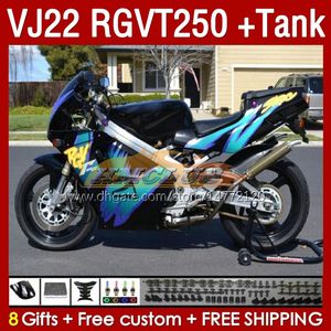 Fairings blue black&Tank For SUZUKI RGV250 SAPC VJ22 RGVT250 RGV-250 VJ 22 1990 1991 1992 1993 1994 1995 1996 160No.90 RGV RGVT 250 CC RGVT-250 90 91 92 93 94 95 96 Fairing