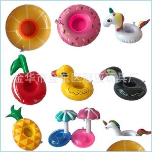 Altre forniture per feste per feste per feste per la moda infiammata Float Cup Hold Coasters Portatore di bevande gonfiabili per piscina Air Mattr Dhbpm