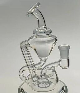 Glass Bong Hookahs Mini recycler Glass Pipes Water Oil Rig with 10 mm male joint Inception palm size Ash Catcher And Bubbler