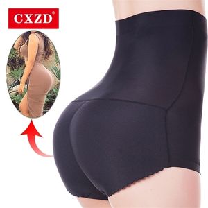 Womens Shapers CXZD Women Fake Ass Butt Lift Briefs Seamless Underwear High Waist Tummy Control Shaper Hip Up Padded Push Up Panties 221007