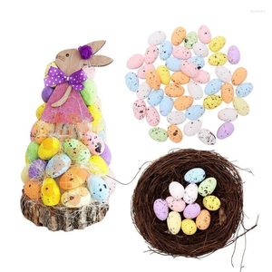 Party Decoration 1pack Multi Size Easter Foam Eggs Färgglad falsk fågel för DIY Wreath Kids Gifts Supplies