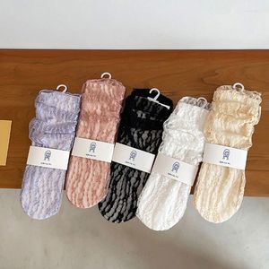 Kadınlar SOCKS yaz dantel şerit uzun tül kızlar şeffaf ince elbise tatlı gevşek kadın kalsketinler mujer