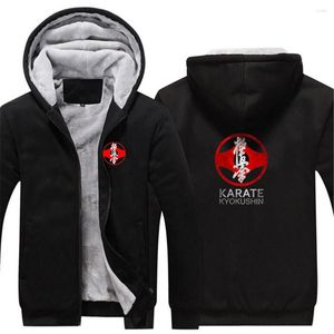 Felpe con cappuccio da uomo 2022 Autunno Kyokushin Karate da uomo stampato imbottito College Zipper giacche calde High Street Hip Hop felpe con cappuccio