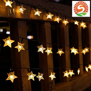 39 stóp 100 sznurki LED Baterie Star Lights Fairy String Light Decor Decor Sypialnia Patio Insi na zewnątrz Wedding Choink Tree Garden