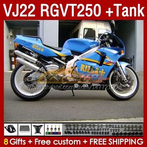 &Tank glossy blue Fairings For SUZUKI RGV250 VJ 22 RGVT250 RGV-250 SAPC VJ22 90 91 92 93 94 95 96 160No.79 RGVT RGV 250 CC RGVT-250 1990 1991 1992 1993 1994 1995 1996 Fairing