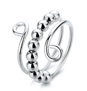 Anel feminino Design exclusivo Ring simples anel de ouro dupla camada aberta anéis de descompressão ajustáveis