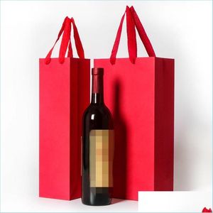 Confezione regalo confezione regalo borse da imballaggio creativo Borsa per regali di carta con corda per olio di vino rosso champange bottiglia carrie packing1 652 dh6gb