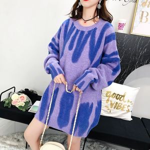 Damskie Krzyki Tees Zimowe odzież damska pasiastki Sweter Sweter Owczesne pulloby Longsleeve for woman oneck luźne ciepłe streetwear 221007