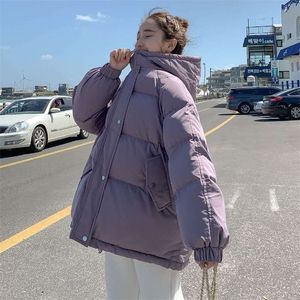 Para baixo mulheres engrossar quente parka solto oversized casaco de inverno feminino com capuz outwear acolchoado mulher parkas jaquetas 221007