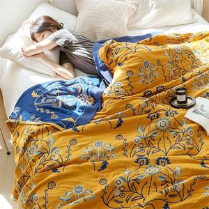 Battaniye pamuk gazlı kanepe kapağı nordic dört mevsimler evrensel havlu ekose piknik yatağı yazma yaz soğutma 221007