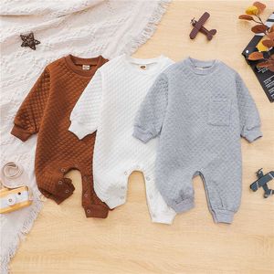 Rompers Spring Autumn Baby Clothes Newborn Boy Girl Romper Long Sleeves Soft Plaid Newborn Jumpsuits Outfits Baby Clothes J220922