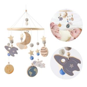 Мобильные мобильные телефоны 1Set Baby Mobile Toy 0-12 месяцев для рожденной планеты кроватки для кровати колокольчик малыш карусель детские музыкальные игрушки подарки 221007