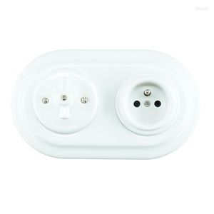 Switch European Ceramic Double Frame With Frequency Wall Light And French Socket